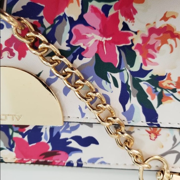 Aldo Crossbody and Clutch White-Pink Floral - Picture 6 of 7